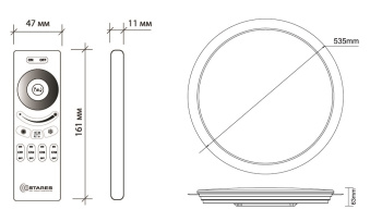 Управляемый светодиодный светильник ARION 60W RGB R-535-SHINY-220V-IP44 (новый размер)