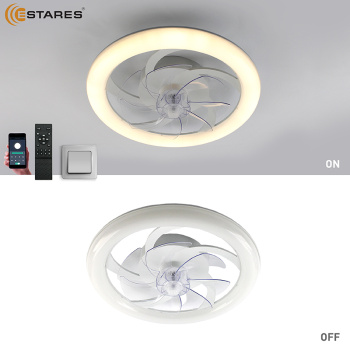 Управляемая светодиодная люстра с вент. FAN SIMPLE 65W+18W R-APP-480x125-WHITE WHITE-220-IP20