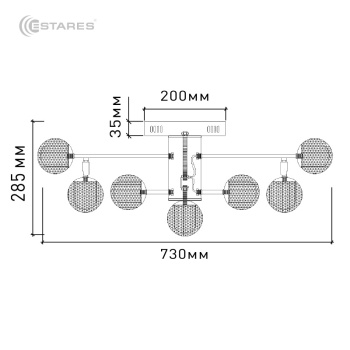 Управляемый светодиодный светильник LaLUNA 100W R-730x285-CHROME CLEAR-220-IP20