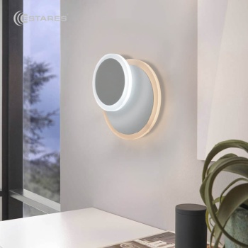 Светодиодный светильник, бра  Geometria round 12W 2R-185х53-WHITE WHITE-220-IP20_2021