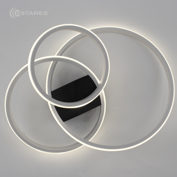 Управляемая светодиодная люстра KIOTO 90W 3R-RC-560x400x150-WHITE BLACK WHITE-220-IP20