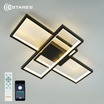 Управляемая светодиодная люстра SVEN 85W 3S-APP-690x470x80-BLACK WHITE-220-IP20