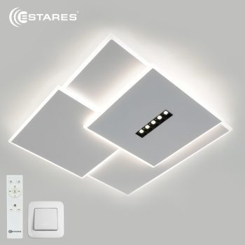 Управляемый светодиодный светильник STERREN 105W 3S 5DL-RC-520x535x55-WHITE/BLACK/WHITE-220-IP20