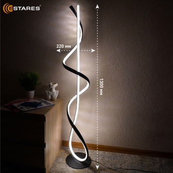 Cветодиодный светильник, торшер LIANA 40W L-3000k-220x1300-BLACK CLEAR-220-IP20