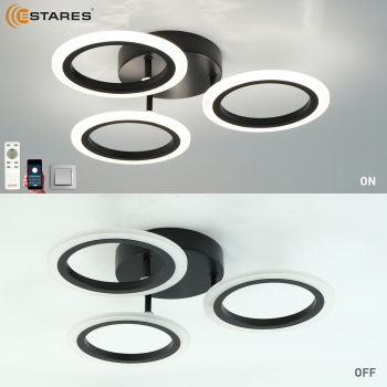 Управляемая светодиодная люстра MARIA 50W 3R-APP-440x80-BLACK WHITE-220-IP20