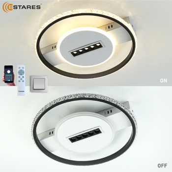 Управляемая светодиодная люстра MOND 60W 5DL 2RL-APP-410x60-BLACK WHITE CRYSTAL-220-IP20