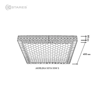 Управляемый светодиодный светильник AKRILIKA SOTA 55W S-400-CLEAR SHINY-220-IP44