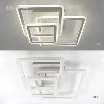 Управляемая светодиодная люстра SONNE 80W 3S-RC-520x520x110-WHITE WHITE-220-IP20