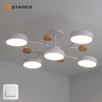 Управляемая светодиодная люстра LEVITA 75W 5R-ONOFF-750x195-WHITEWOODWHITE-220-IP20 (2)