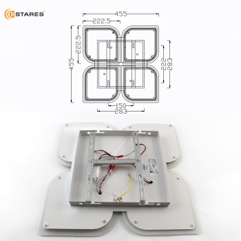 Управляемая светодиодная люстра AERO 70W 4F-ON OFF- 455x455x57-WHITE WHITE-220-IP20