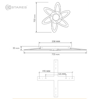 Управляемая светодиодная люстра LORENA 90W 6R-APP-703X53-WHITE WHITE-220-IP20