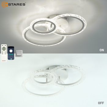 Управляемая светодиодная люстра TRIO 70W 3R APP-510x380x107-WHITE CLEAR-220-IP20