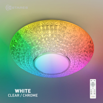 Управляемый светодиодный светильник MIRRA WHTE  RGB 40W R-405-CLEAR/CHROME-220-IP20