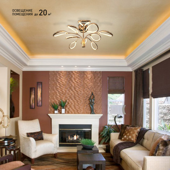 Светодиодная люстра неуправляемая MAGNOLIA GOLD 60W R-730-NW-GOLD OPAL-220-IP20 4000K