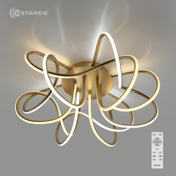 Управляемая светодиодная люстра LL MUSE 80W R-600-GOLD/OPAL-220-IP20, модель LIANA