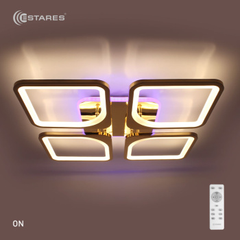 Управляемая светодиодная люстра LOOK RGB 100W 4Q-550/90-RC-GOLD/OPAL-220-IP20