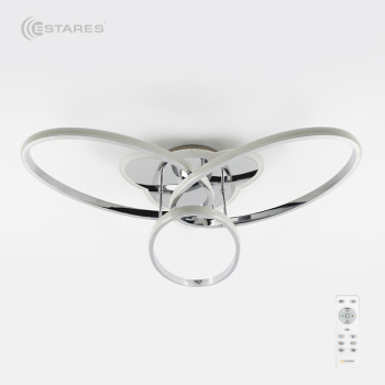 Управляемая светодиодная люстра ELLISSE RGB 66W 3F-600 120-RC-CHROME OPAL-220-IP20