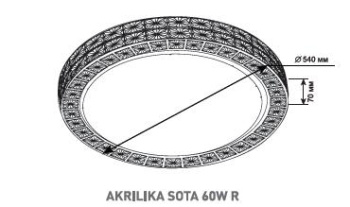 Управляемый светодиодный светильник AKRILIKA SOTA 60W R-540-CLEAR SHINY-220-IP44