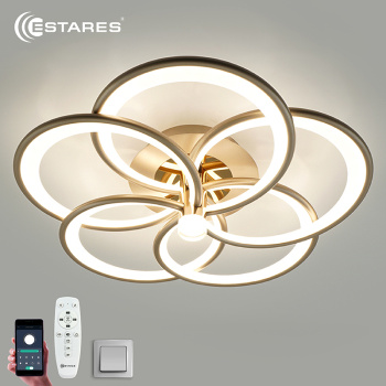 Управляемая светодиодная люстра  MADEMUASEL 110W 5A-APP-520x140-CHAMPAIGN/GOLD/WHITE-220-IP20