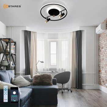 Управляемая светодиодная люстра SIRENA 56W 2R-APP-500x183-BLACK GOLD CRYSTAL-220-IP20